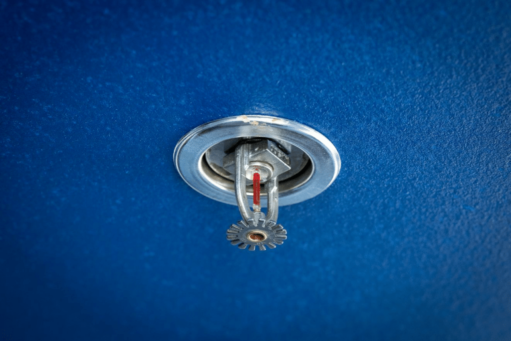 Ceiling-mounted fire sprinkler system